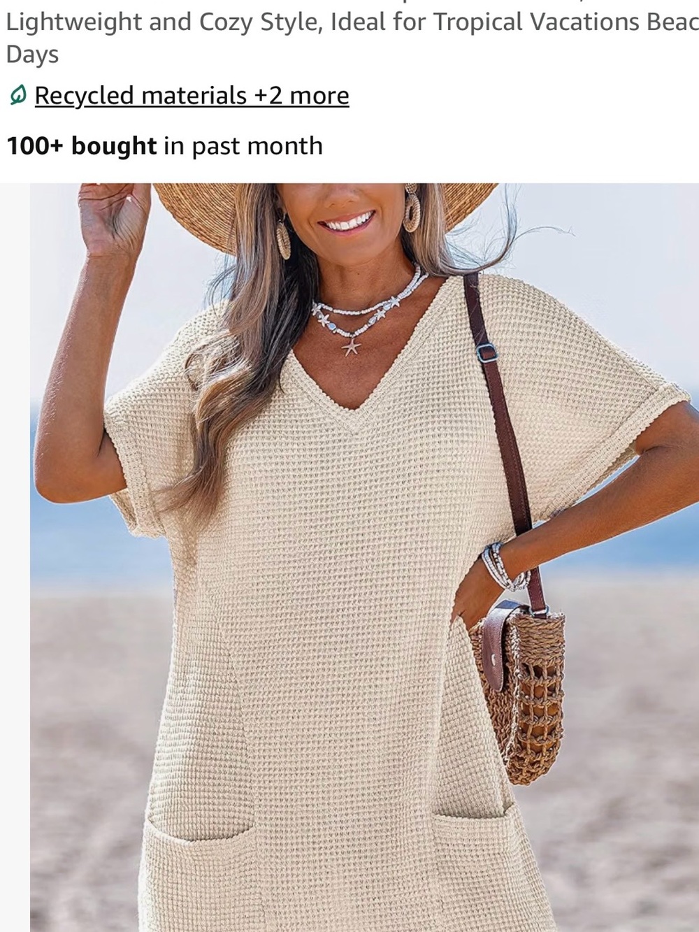 Cupshe - Cream V-Neck Cover Up. New with tags. Smoke free home